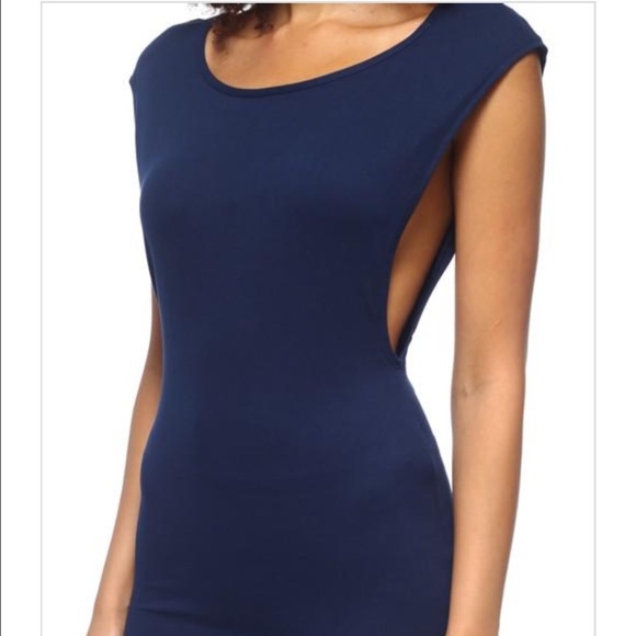 Navy Tank Midi Dress - Picture 3 of 3