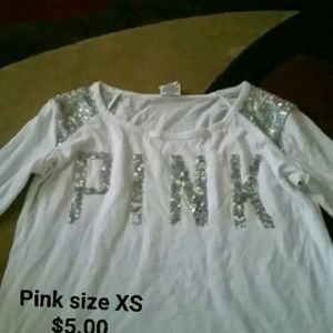 PINK white long sleeve