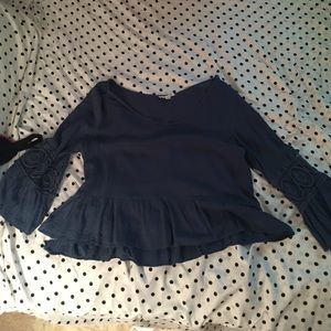 Long sleeve crop peplum top