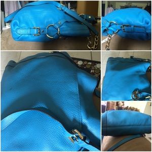 MK blue electric blue satchel & matching wallet