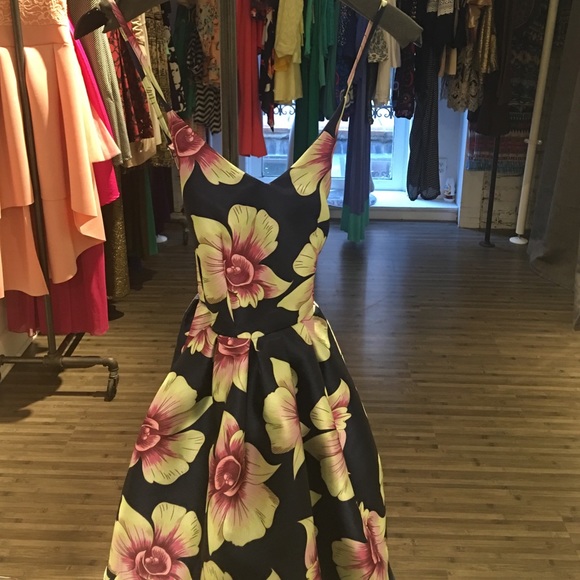 Flower Flounce Dress Blue