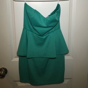 teal peplum dress