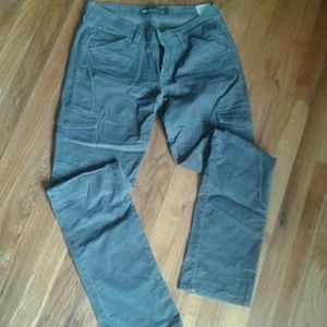 Charcoal,  gray Levi courdoroy straight leg pants.
