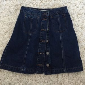 Dark wash denim skirt