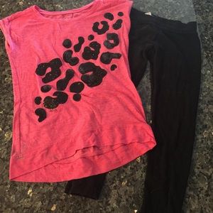 Justice Legging Animal Print Outfit Sz 8