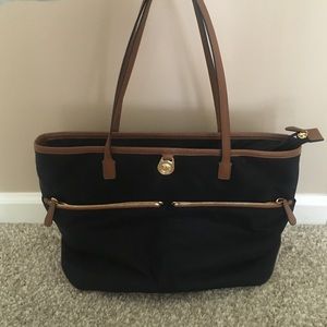 Michael Kors Black Nylon Purse With Leather Trim