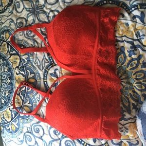 Red strappy bralette
