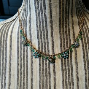 Liz Palacios crystal necklace in rose gold tone