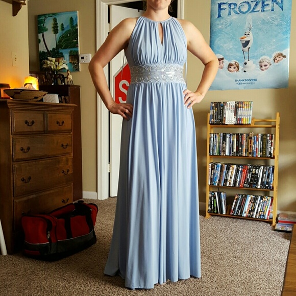 R&M Richards Sleeveless Beaded Evening Gown
