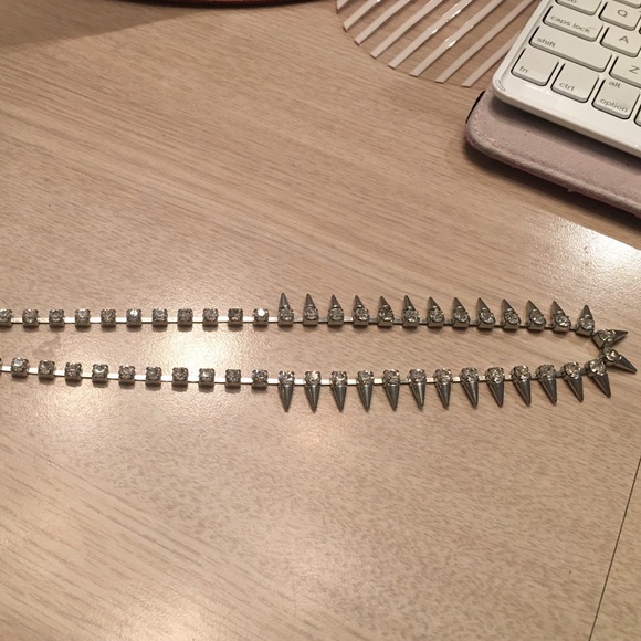 Spike and stone necklace