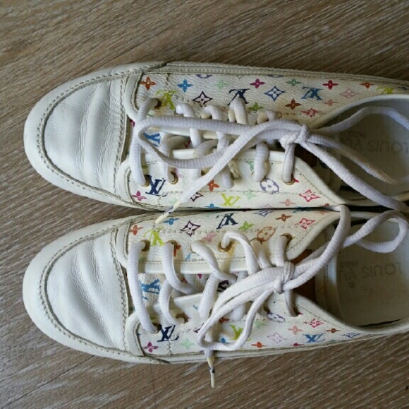 Louis Vuitton white leather sneakers