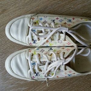 Louis Vuitton white leather sneakers