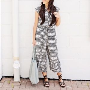 Black & White Jumpsuit - Cropped & Wide Leg