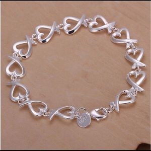 Sterling silver heart bracelet