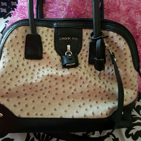 London Fog Faux Ostrich Dome Satchel