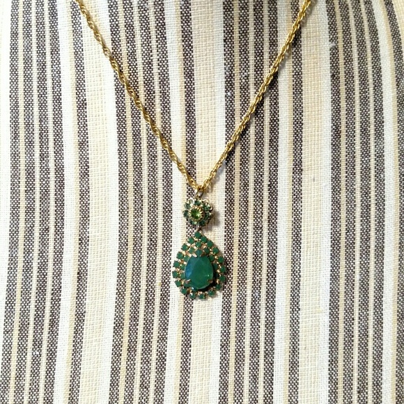 Liz Palacios gold and green necklace