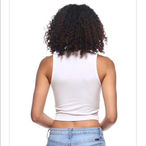 White Mock Neck Tank Top - Picture 2 of 2