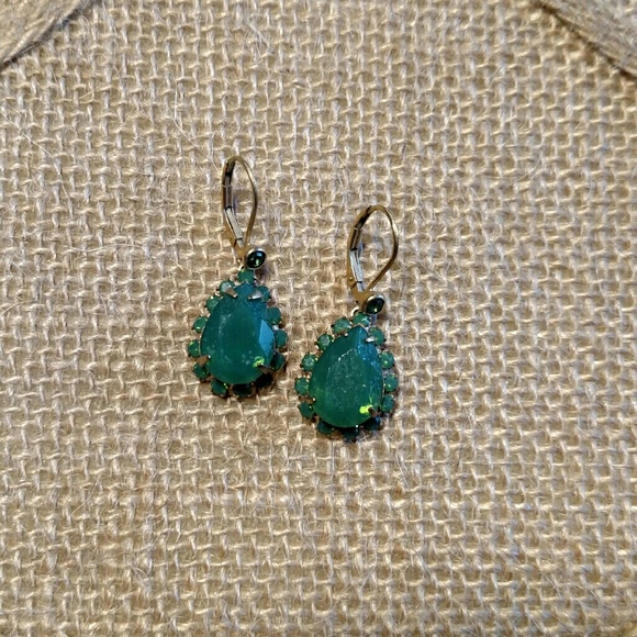 Liz Palacios green and gold earrings