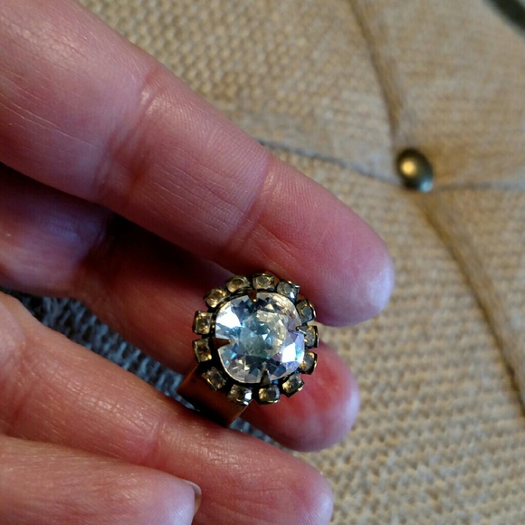 Liz Palacios brass and crystal ring. Size 6.5