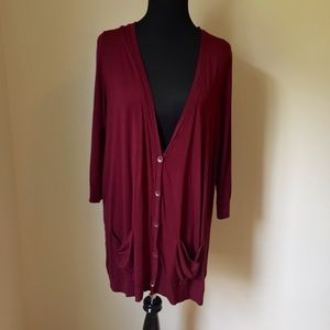 Burgundy Boyfriend Cardigan