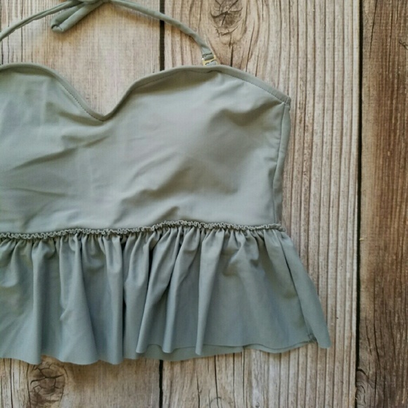 Kortni Jeane Other - PRICE FIRM Gray Sweetheart Peplum Swim Top