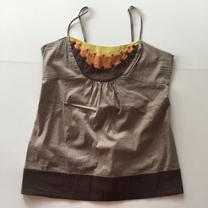NWOT BCBGMaxazria brown top with adjustable straps