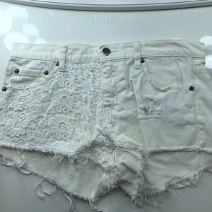 Forever 21 white Jean shorts