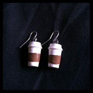 Coffee cup earrings