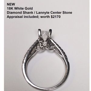 NEW 18K white gold 20-diamond ring with appraisal