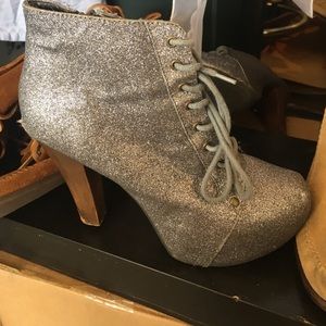 Silver glitter boots