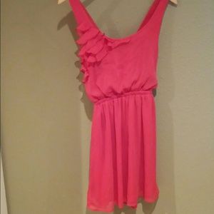 Coral chiffon dress