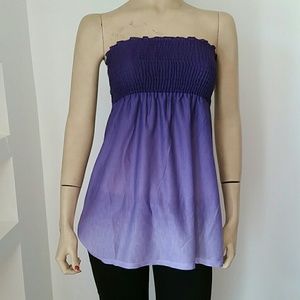Ombre Smocked tube top with tie back