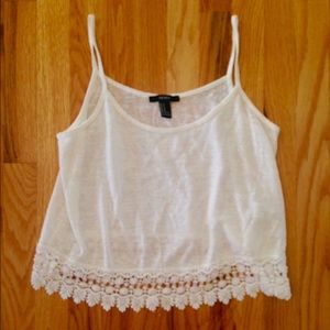Forever 21 Lace Trimmed Tanktop