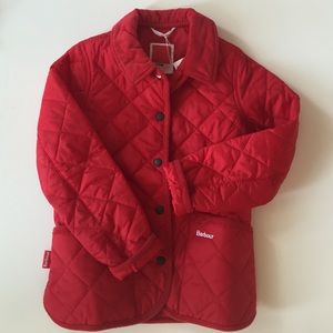 NWT Barbour red quilted jacket size Small 6/7