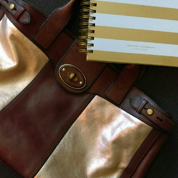 Fossil Rose Gold Weekender tote