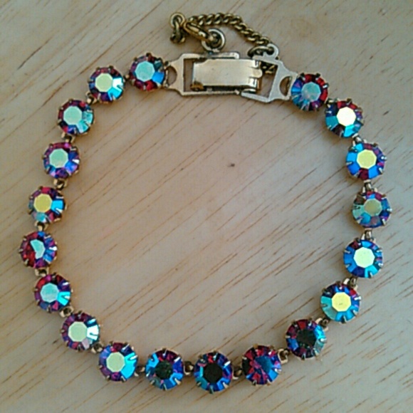 Vintage red crystal bracelet