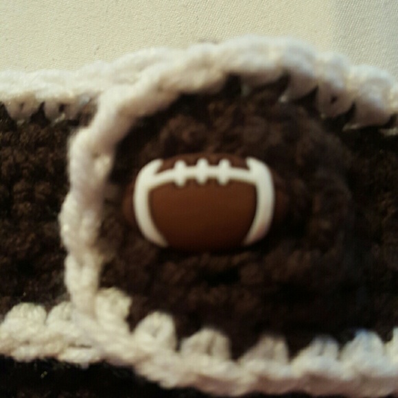 Hand crocheted football hat and diaper cover - Picture 3 of 3