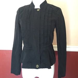Ann Taylor LOFT 0p Military Goth Denim Jacket