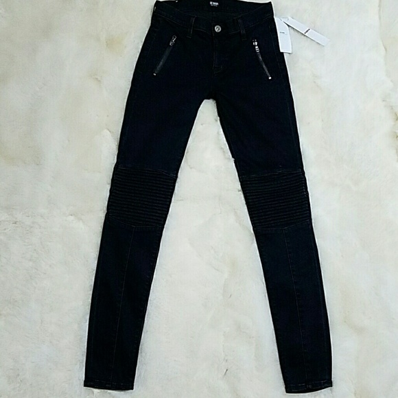 Brand new, Hudson dark wash Moto skinny jeans