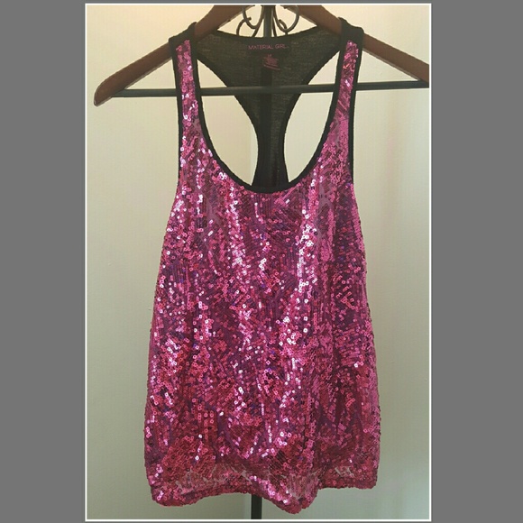 Pink Sequin Racerback Tank - Picture 1 of 3