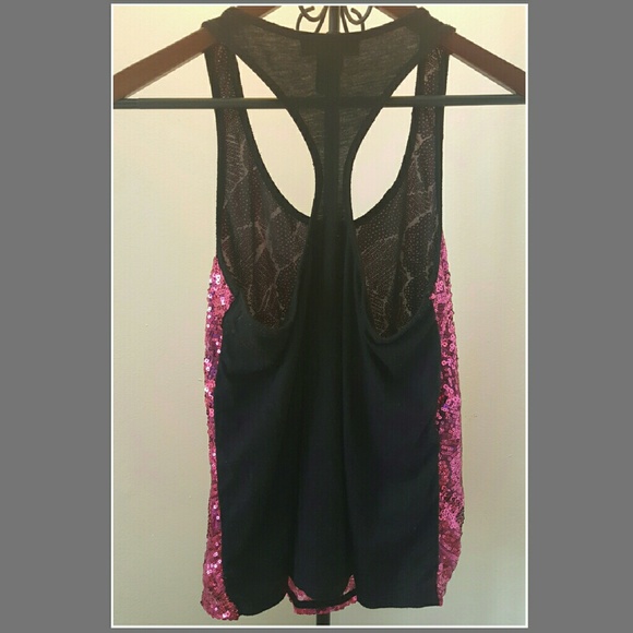 Pink Sequin Racerback Tank - Picture 2 of 3