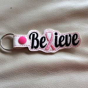 Believe Cancer Ribbon Key Chain