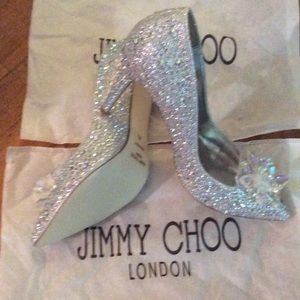 Jimmy Choo -Cinderella glitter pointed toe pumps