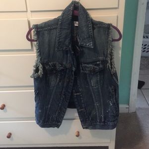 Never worn biker denim jacket