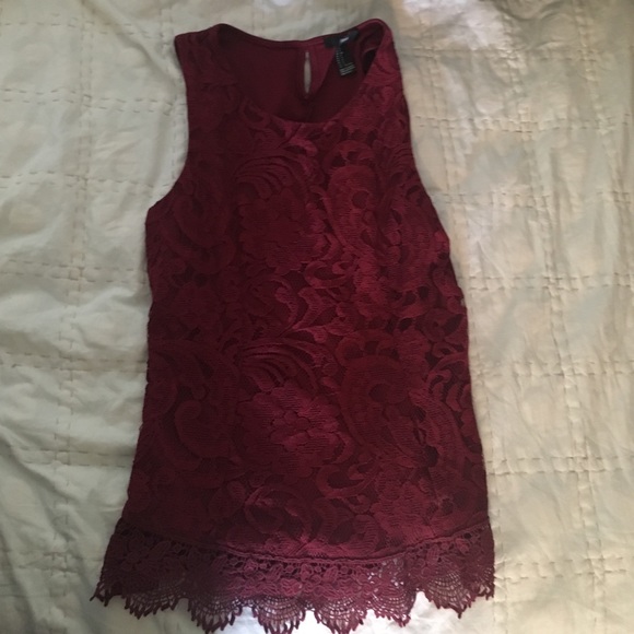 Maroon sleeveless top