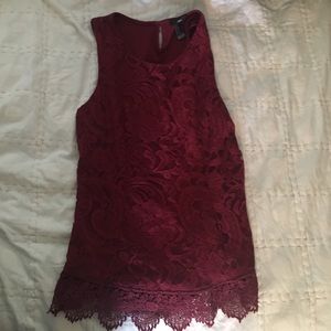 Maroon sleeveless top