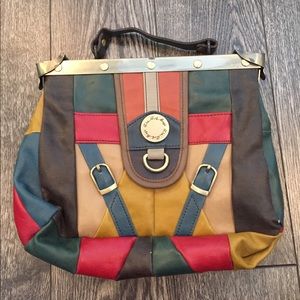 Multi color faux leather mini purse
