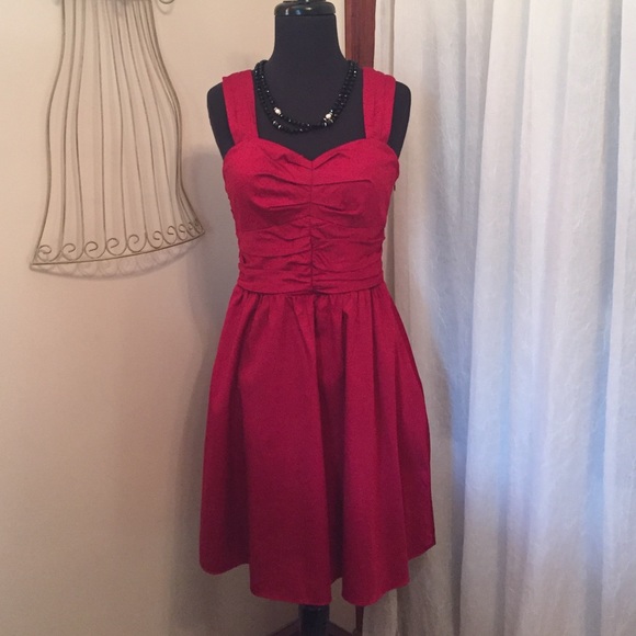Express deep red dress