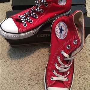 Converse Chuck Taylors All Star red high tops