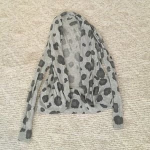 Grey Animal Print Cardigan